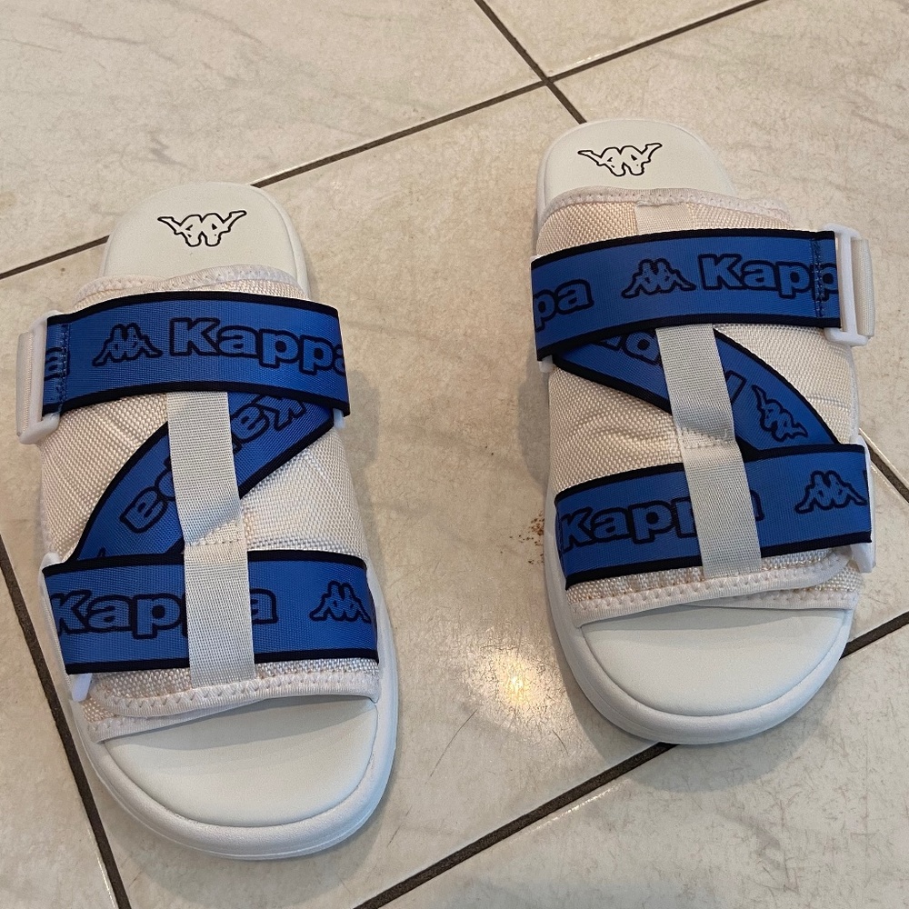 Kappa Kalpi slides white/cream/blue size 13M